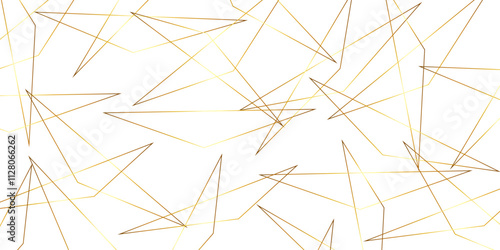 Abstract background with liens and triangles shape on white background. White and golden geometric overlapping rectangle pattern Geometric background soft shadows as patten ..White polygon textured .	