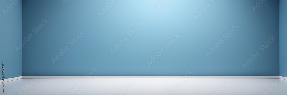 Minimalist Modern Interior with Empty Display Area on Gradient Blue Background Minimalist Modern Interior with Empty Display Area on Gradient Blue Background