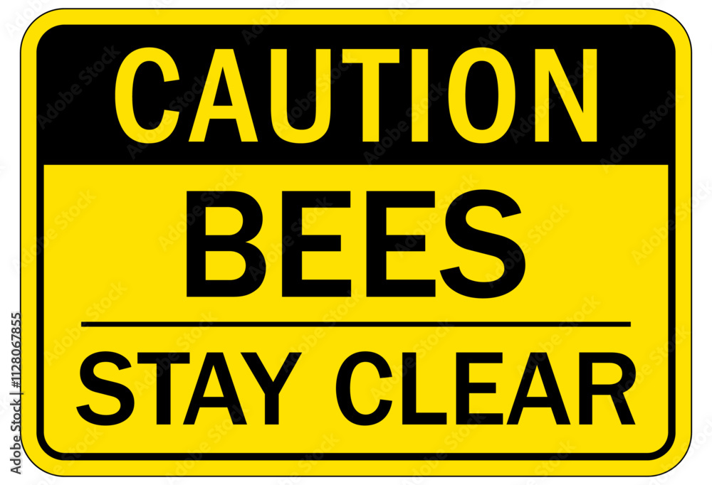 Fototapeta premium Honeybee safety sign