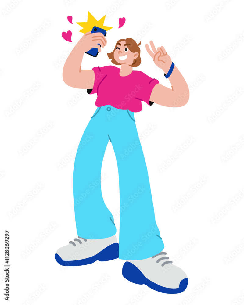 Young woman taking a selfie Young woman taking a selfie