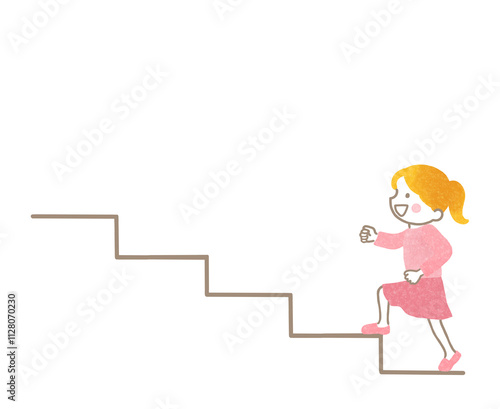 階段をのぼる女の子