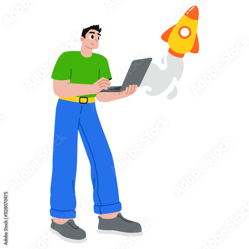 Man launching his own start-up
