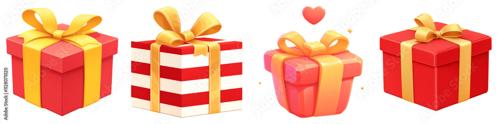 Valentines icon on transparent background. Colorful gift boxes with ribbons, ideal for celebrations and special occasions. Valentines icon on transparent background. Colorful gift boxes with ribbons, ideal for celebrations and special occasions.