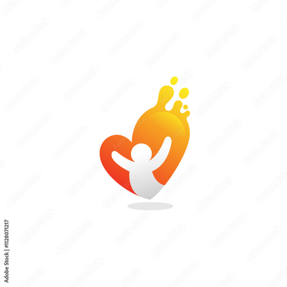 Obraz premium Heart logo and children design combination , charity design