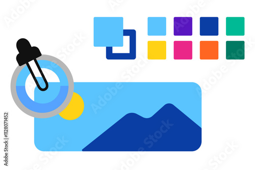 Pipette, color picker, palette