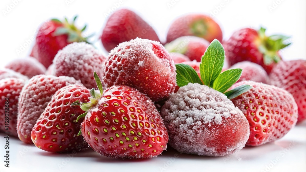 Frozen Strawberries Isolated, High-Resolution Stock Photo, White Background, Food Photography, Fresh Berries Frozen Strawberries Isolated, High-Resolution Stock Photo, White Background, Food Photography, Fresh Berries
