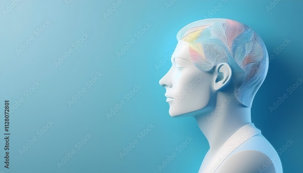 Mental health and depression concepts: Mental health, serene human silhouette in vibrant colors. Mental health and depression concepts: Mental health, serene human silhouette in vibrant colors.