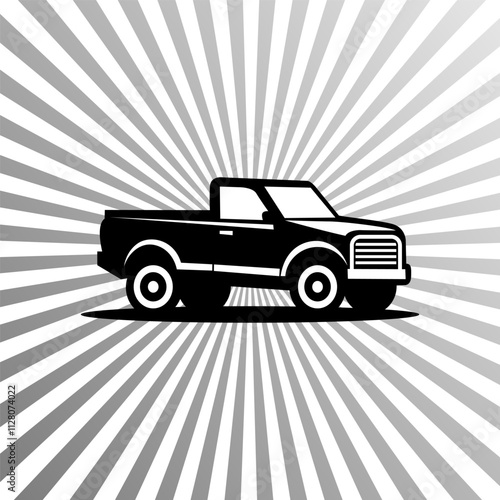 Pick up truck logo design vector