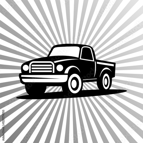 Pick up truck logo design vector