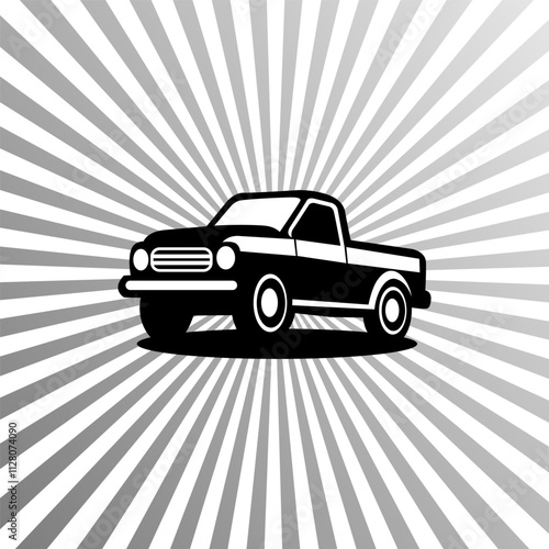 Pick up truck logo design vector