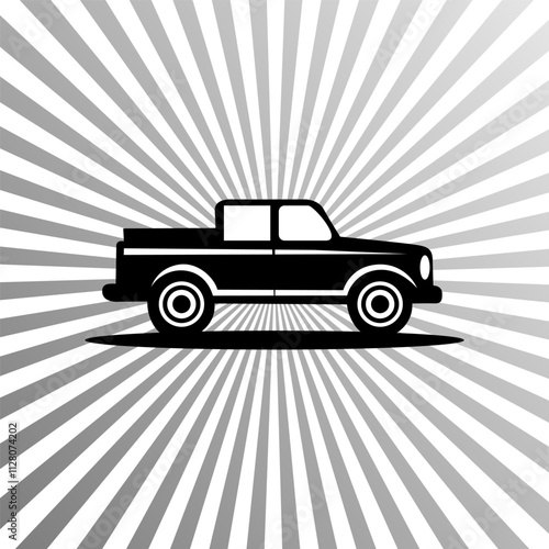 Pick up truck logo design vector
