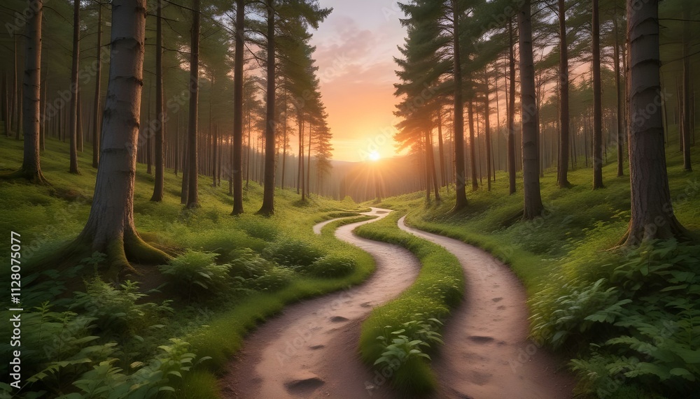 Obraz premium Morning Sunrise Evening Sunset Ocean Palm Coconut Tree Sunlight Peaceful Horizon Background Texture