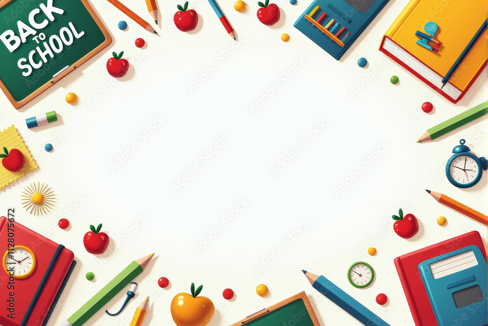 An artistic school background illustration highlighting pencils, drawing pads, and paint palettes, creating a fun and creative vibe.. An artistic school background illustration highlighting pencils, drawing pads, and paint palettes, creating a fun and creative vibe..