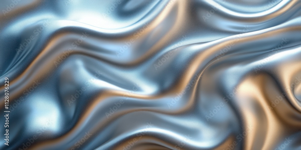 Fototapeta premium High Detail Flowing Silver Liquid Fabric Abstract Background