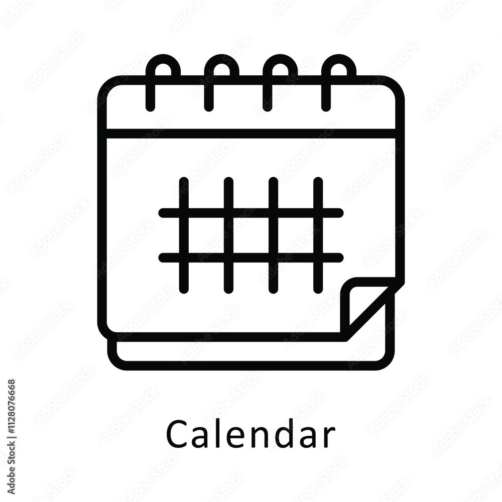 Calendar Vector Outline Icon. Eps file 10 Calendar Vector Outline Icon. Eps file 10