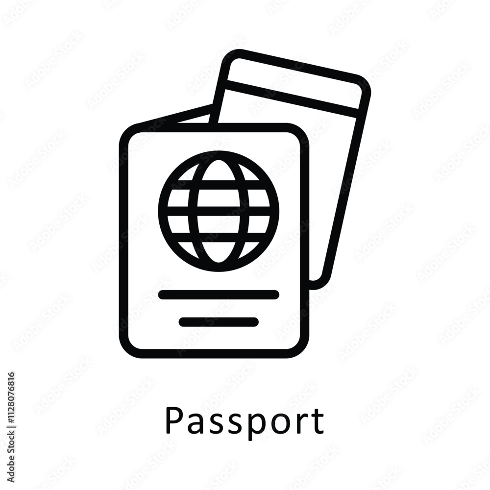 passport Vector Outline Icon. Eps file 10 passport Vector Outline Icon. Eps file 10