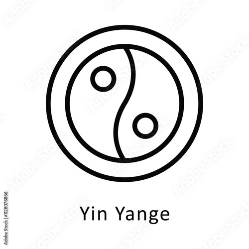 Yin Yange Vector Outline Icon. Eps file 10