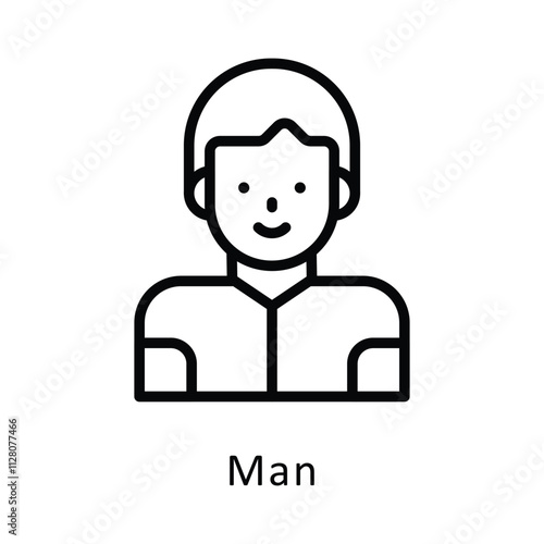 Man Vector Outline Icon. Eps file 10