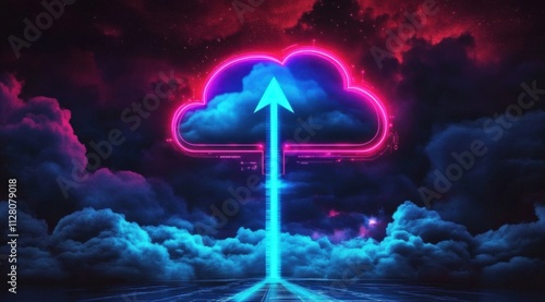 Wallpaper Mural A futuristic cloud representing digital transformation in business technology.  Torontodigital.ca