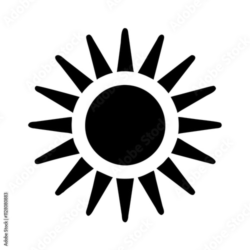 Simple linear illustration of the sun, symbolizing the cycle of day and night, light and darkness, as well as the duality of being.Vector icon for the design of social networks, websites, blogs