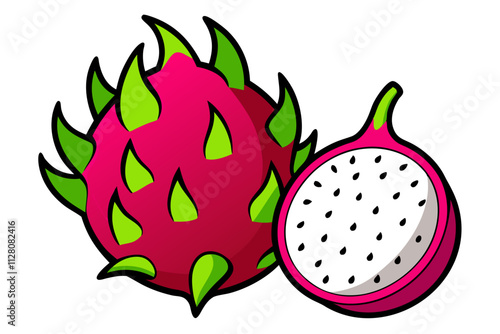 Dragon Fruit and Slice of Dragon Fruit