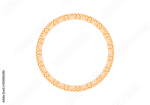 Circle frame detail vector design set. Simple ornament design for labels, covers, invitation cards.