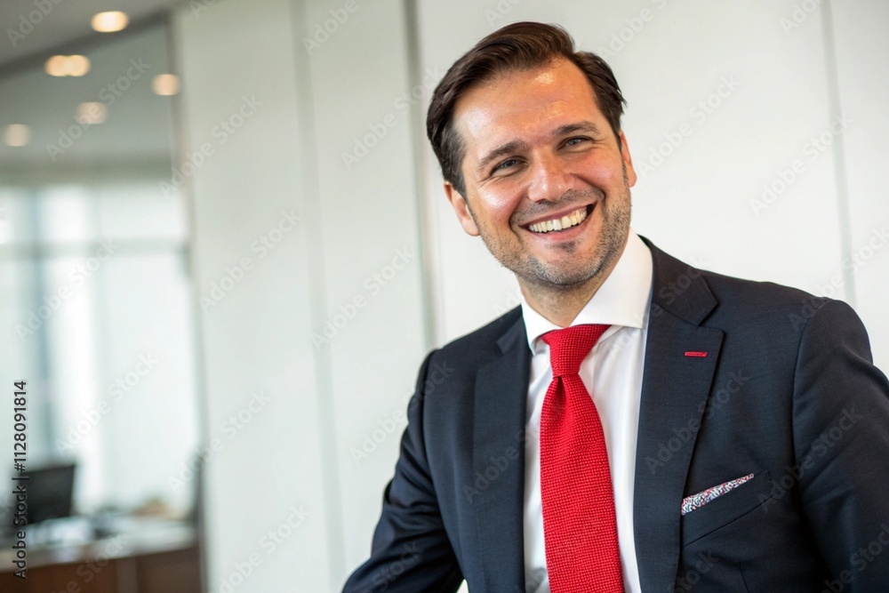 Handsome businessman in formal wear smiling and looking at camera Handsome businessman in formal wear smiling and looking at camera