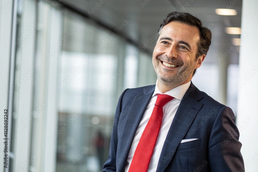 Handsome businessman in formal wear smiling and looking at camera Handsome businessman in formal wear smiling and looking at camera