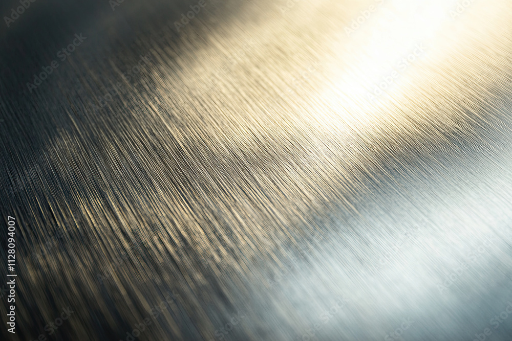 Close-up of brushed metal, adding an industrial look with soft reflections Close-up of brushed metal, adding an industrial look with soft reflections