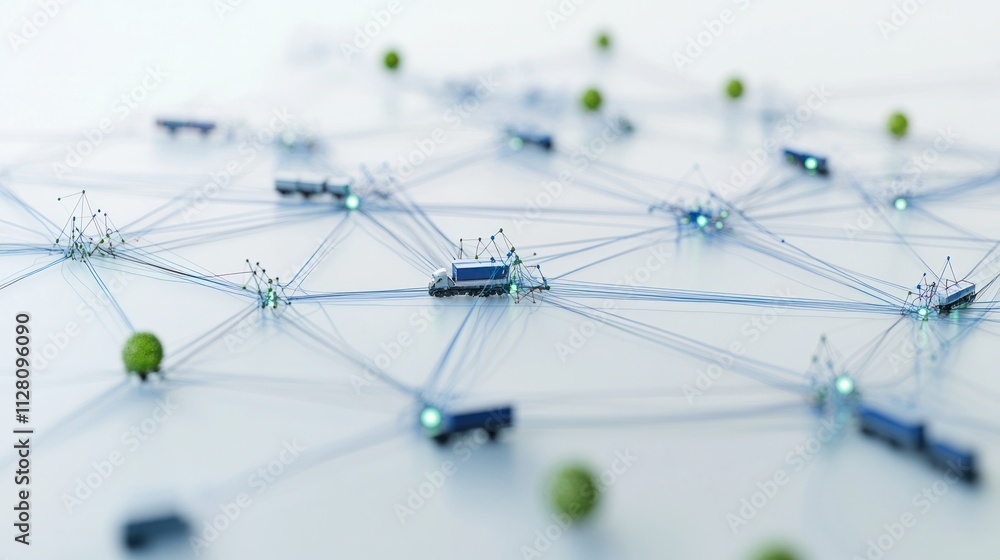 a global supply chain network, showcasing interconnected nodes of transportation routes including rail, road, and air. a global supply chain network, showcasing interconnected nodes of transportation routes including rail, road, and air.