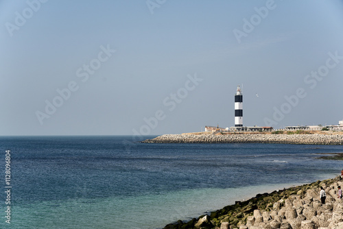 The majestic Dwarka Lighthouse facing the Arabian Sea