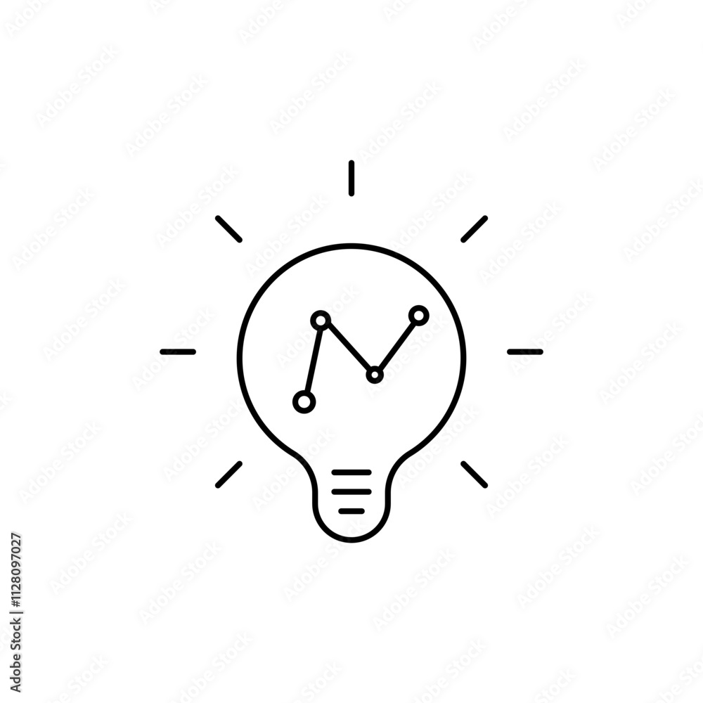 Lightbulb Outline icon Symbol of innovative ideas in strategic planning. Lightbulb Outline icon Symbol of innovative ideas in strategic planning.