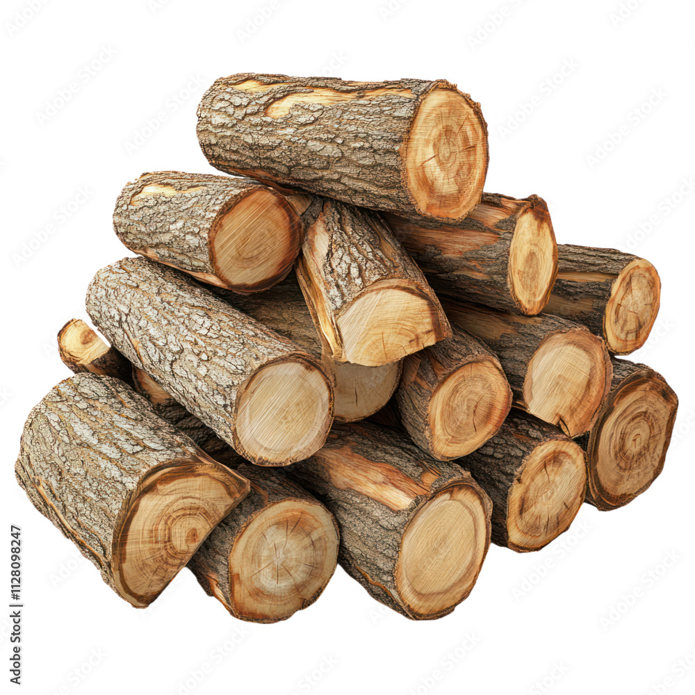Stacked Firewood on Transparent Background Stacked Firewood on Transparent Background