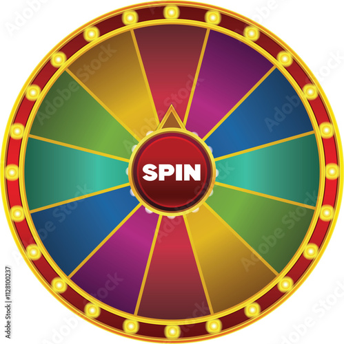 Fortune wheel vector illustration. Gambling game chances. Casino roulette 3d object background