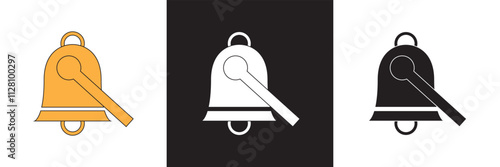 Cowbell  vector icon symbol in flat style. isolated on white and black background. EPS 10