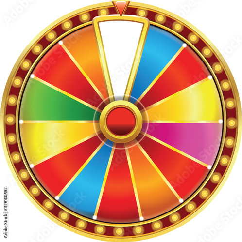 Fortune wheel vector illustration. Gambling game chances. Casino roulette 3d object background
