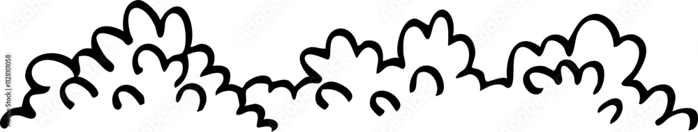 hand drawn cartoon vector side view of tree decoration.