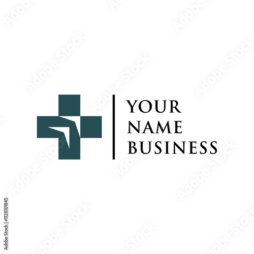 clean and simple health insurance logo concept