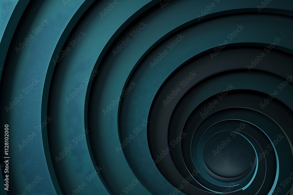 Abstract blue and green background with bubble or circle designs, Metal spiral. The concept of endless turns. Golden ratio. The concept of memories and life path. Abstract blue and green background with bubble or circle designs, Metal spiral. The concept of endless turns. Golden ratio. The concept of memories and life path.