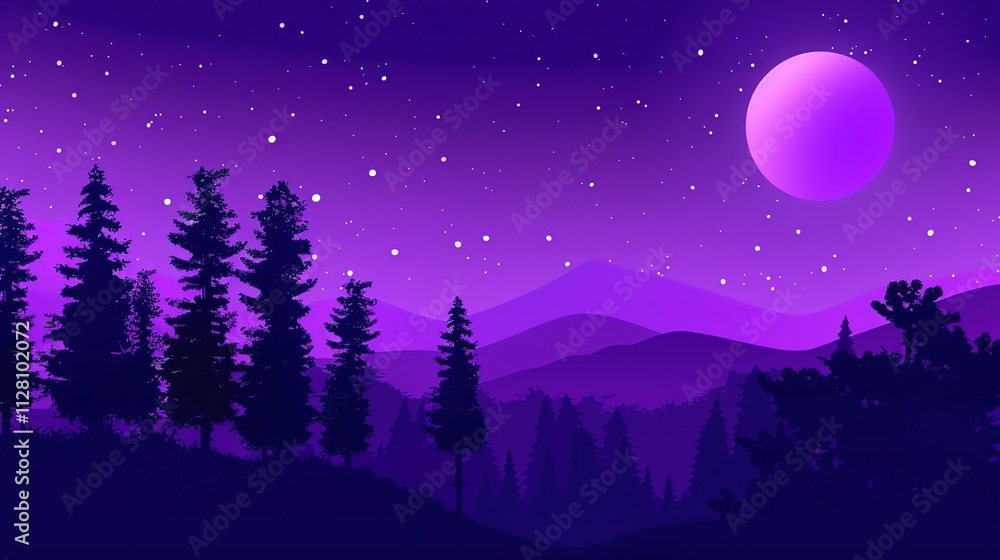 Fototapeta premium Purple Astronomy Romantic and Beautiful