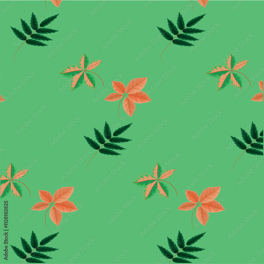 Fototapeta premium seamless pattern with leaves