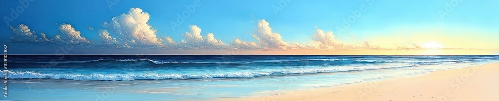 Serene Beach Sunrise with Gentle Waves Serene Beach Sunrise with Gentle Waves