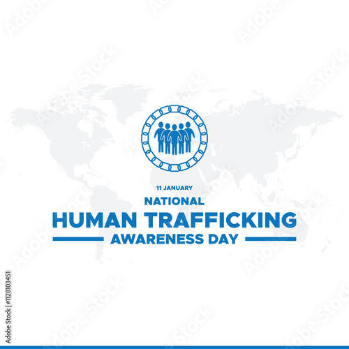 National Human Trafficking Awareness Day, january 11, National Human trafficking Awareness Day. background, banner, card, poster, template. Vector illustration.freedom, slave, red, woman, banner, huma