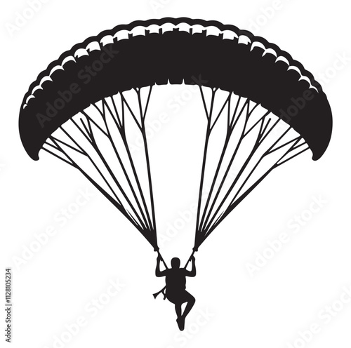 Paragliding Parachute silhouette vector illustration