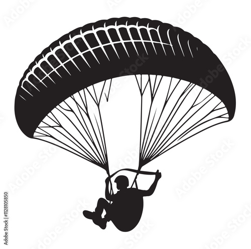 Paragliding Parachute silhouette vector illustration
