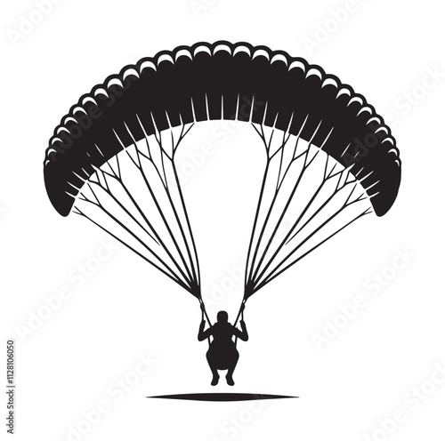 Paragliding Parachute silhouette vector illustration