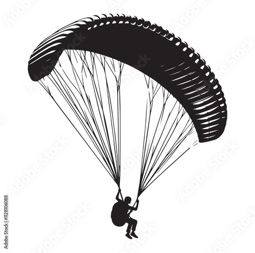 Paragliding Parachute silhouette vector illustration