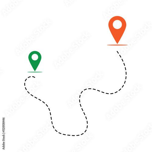 Map and location symbols set. Mapping icon collection. Geolocation map path distance. GPS cartography position. Pinpoint, map search, route, navigator.