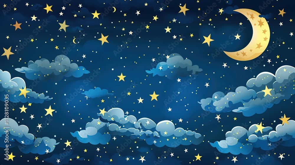 Blue dark night sky with many stars Blue dark night sky with many stars