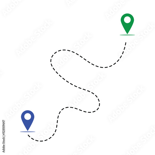 Distance solid icon, navigation and route, route map pointer vector graphics. isolated on white background in eps 10